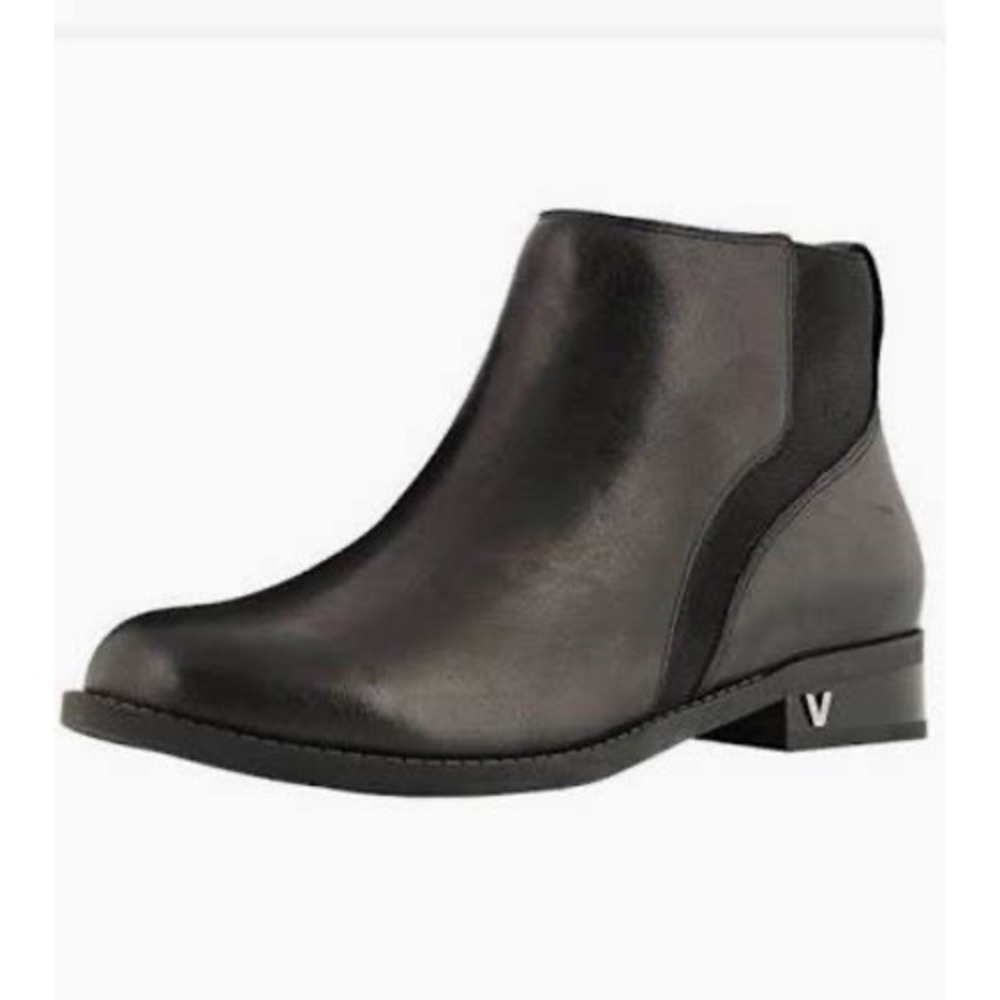 Vionic Thatcher Black Leather Ankle Boots TVW5266‎ Womens 9.5 Chelsea Bootie